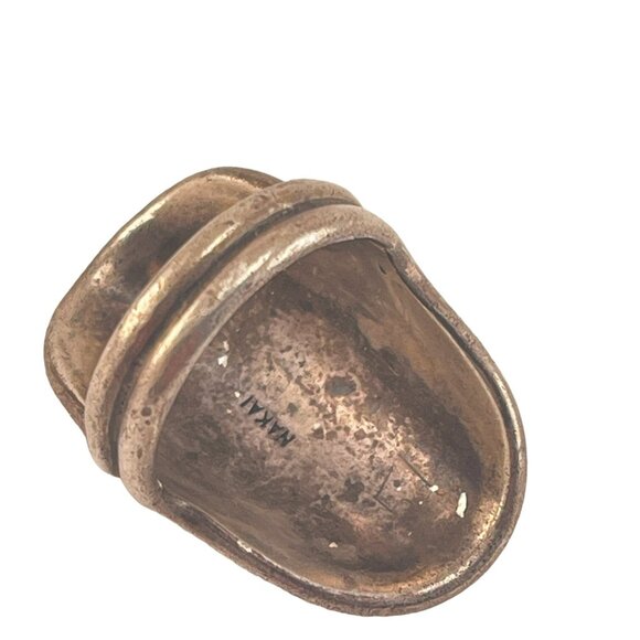 Navajo Nakai Opal Cluster Ring Size 8 Sterling Silver Signed Native American, Fi - Picture 8 of 8